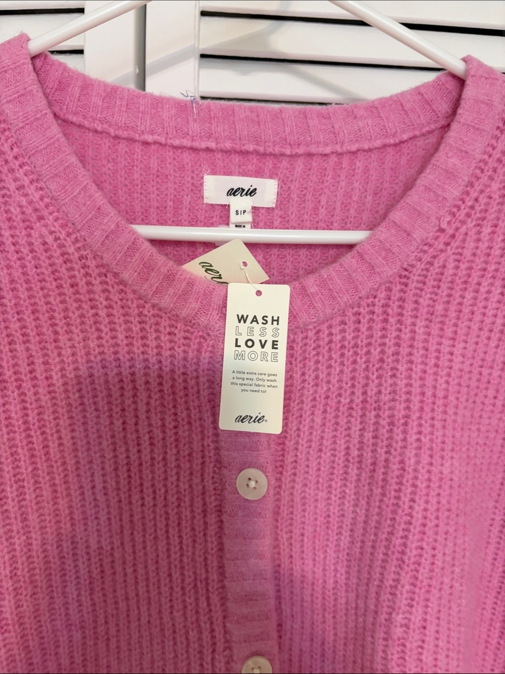 Aerie Bright Pink Short-Sleeve Button Cardigan - Picture 6 of 9